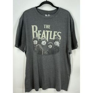 The Beatles 1965 American Tour Graphic Tee Charcoal Gray Front Back Print XL